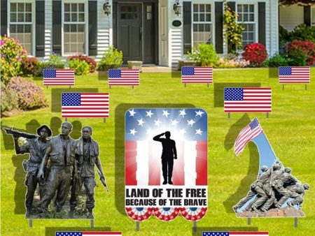 Patriotic Independence Day Yard Card - 11pc Set on Sale