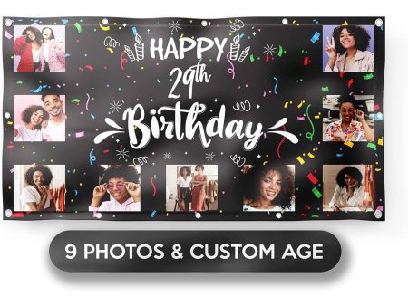 Custom Photo Happy Birthday Banner | 5 Ft Online now