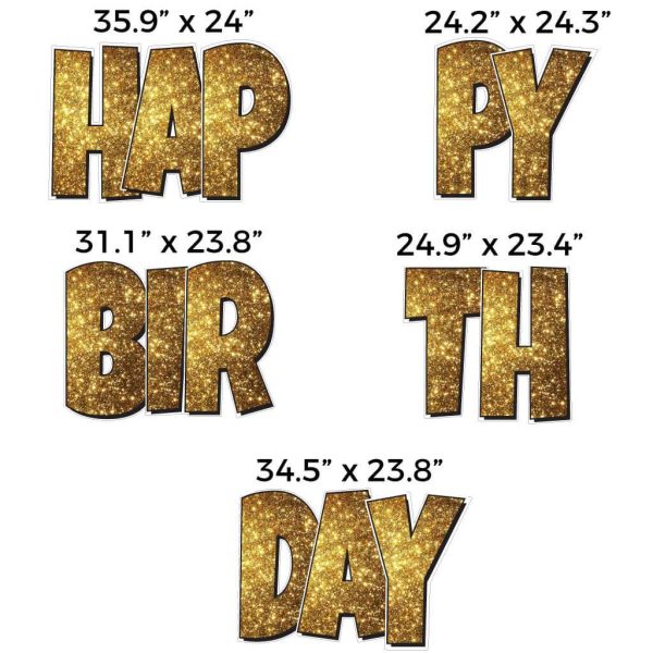 Luckiest Guy Happy Birthday Sparkle Yard Card - 5 pc Set Online Sale