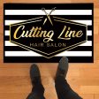 Custom Striped Beauty Salon Doormat Online