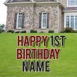 Custom Happy Birthday Buffalo Plaid Yard Card Letters Online now