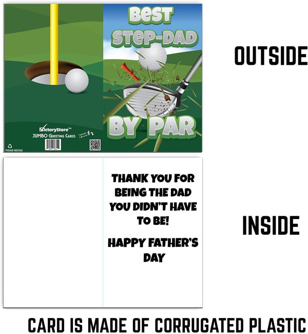 3  Jumbo Best Step-Dad By Par Step-Father s Day Card Online now