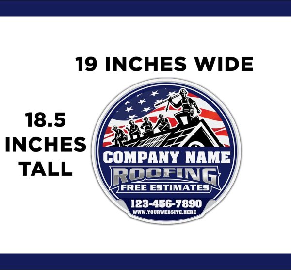 10-Pack Custom Roofing Company Yard Signs 18.5x19 Inches, Two-Sided Print | 20 24-Inch Stakes Included Supply