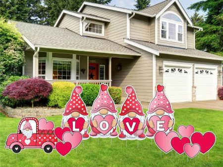 LOVE Gnomes Valentine s Day Yard Decoration 13 pc Set Cheap