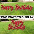 Cursive Solid Colors Happy Birthday Quick Set Yard Card 5 pc set Supply