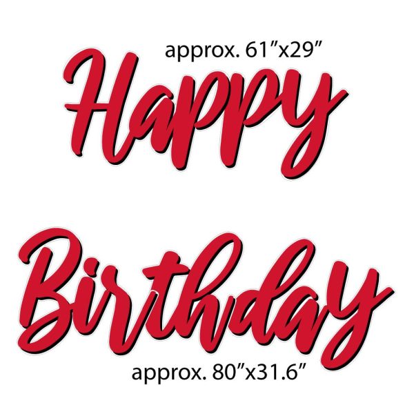 Cursive Solid Colors Happy Birthday Quick Set Yard Card 5 pc set Supply