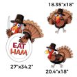 EAT HAM Thanksgiving Turkeys Themed Yard Card Set of 12 For Cheap