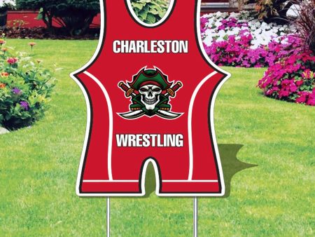 Wrestling Singlet Yard Sign One Sided Hot on Sale