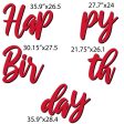 Cursive Solid Colors Happy Birthday Quick Set Yard Card 5 pc set Supply