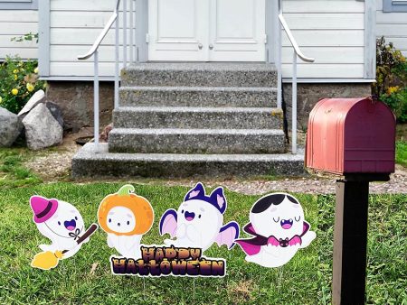 Cute Happy Halloween Ghost Yard Signs Supply