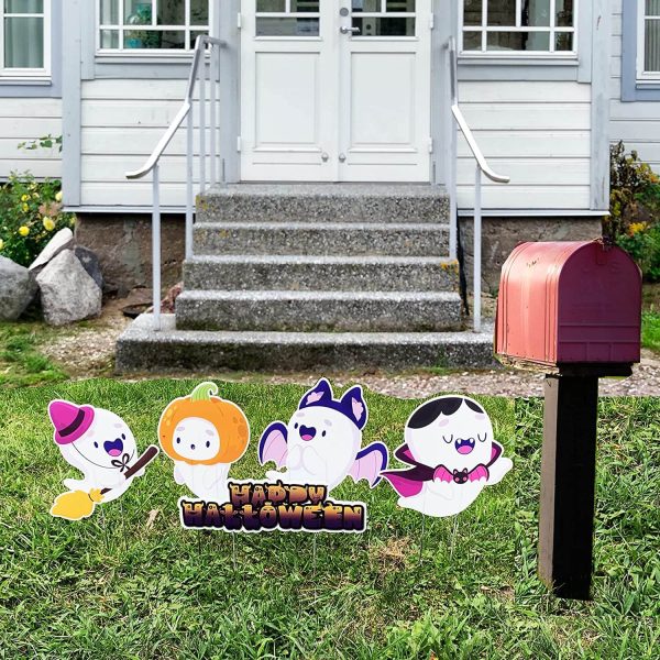 Cute Happy Halloween Ghost Yard Signs Supply