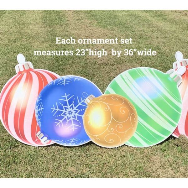 Christmas Ornament Yard Card Fillers Set of 4 For Discount