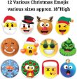 Christmas Emojis Yard Card Accessories - 12 pc Set | Short Stakes Inlcuded Cheap