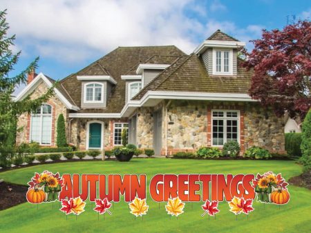 Autumn Greetings Fall Themed Yard Card, 12 pcs For Discount