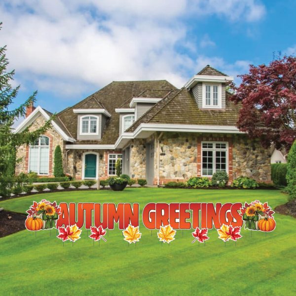 Autumn Greetings Fall Themed Yard Card, 12 pcs For Discount