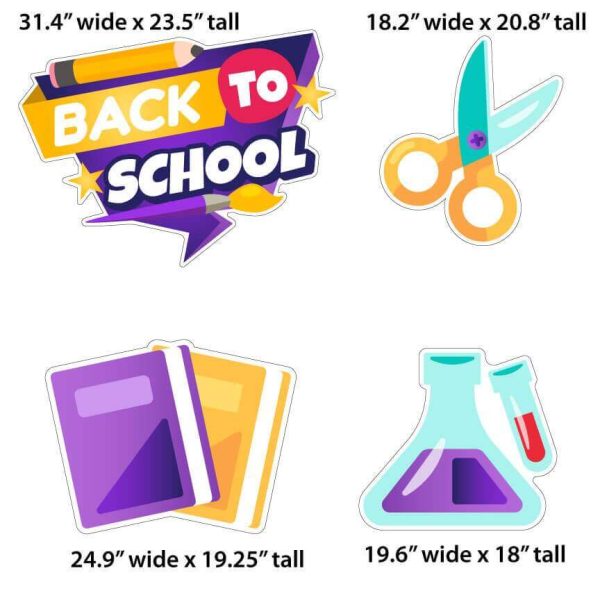 Back to School - School Supplies Yard Card Decoration 15 pcs Sale