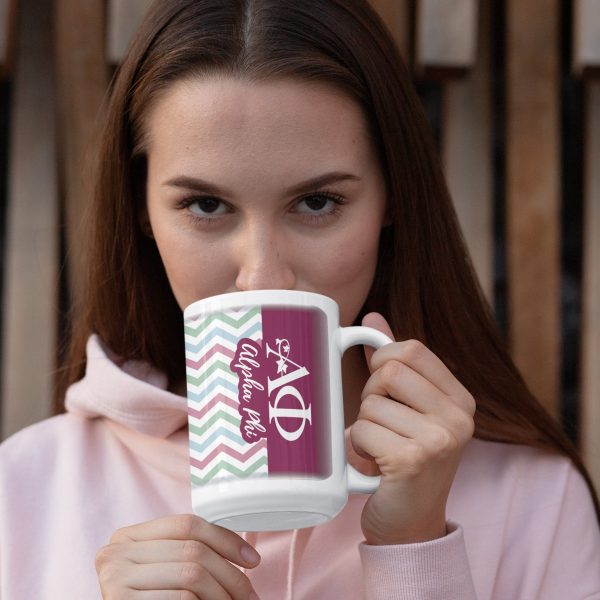 Alpha Phi Coffee Mug, 15oz Chevron Online