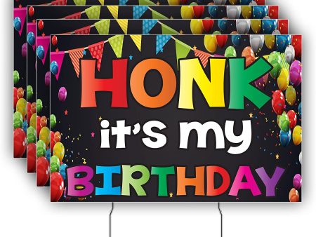 Honk It s My Birthday Yard Sign Set of 4 Supply