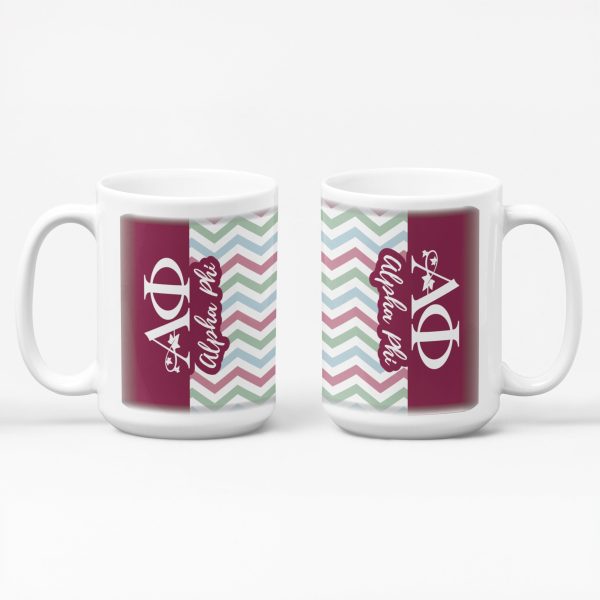 Alpha Phi Coffee Mug, 15oz Chevron Online