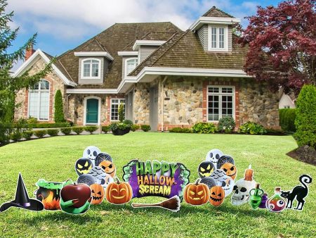 Happy Hallow Scream Halloween Yard Card Decoration 12 pc set Online Hot Sale