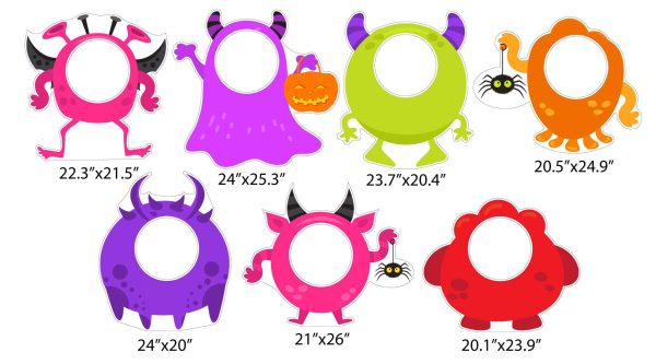 Cute Halloween Monsters Photo Prop Cut Out Yard Cards Online Sale