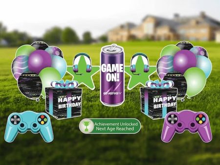 Gamer Birthday Yard Card - 9pcs Discount