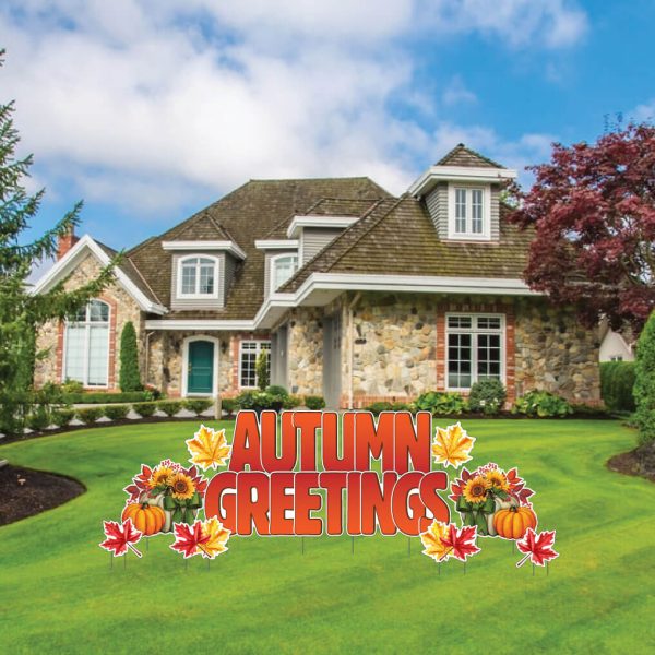 Autumn Greetings Fall Themed Yard Card, 12 pcs For Discount