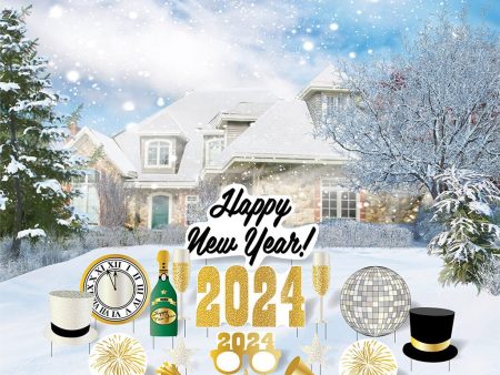 New Years 2024 Yard Sign Decoration Discount