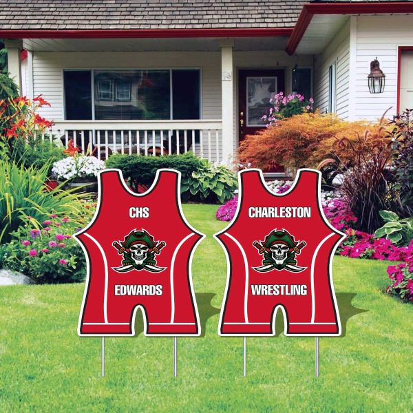 Wrestling Singlet Yard Sign One Sided Hot on Sale