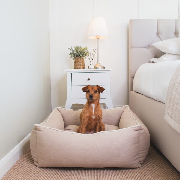 Box Bed With Removable Covers in Savanna Oatmeal by Lords & Labradors Discount