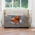 Dog Crate Bumper in Pewter Herringbone Tweed by Lords & Labradors Cheap