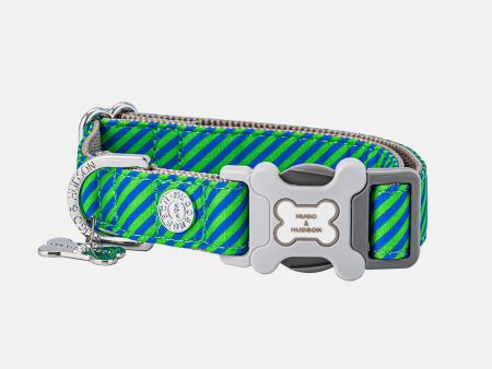 Hugo & Hudson Navy & Green Stripe Collar For Discount