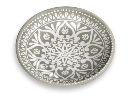 Boho Medallion Taupe Cat Saucer Hot on Sale