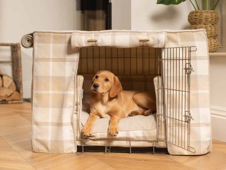 Dog Crate Set In Balmoral Natural Tweed by Lords & Labradors Cheap