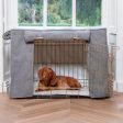 Dog Crate Cover in Pewter Herringbone Tweed by Lords & Labradors Sale