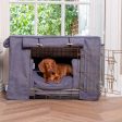 Dog Crate Set In Oxford Herringbone Tweed by Lords & Labradors For Sale