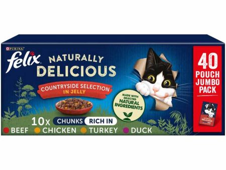 Felix Naturally Delicious Countryside Selection in Jelly Wet Cat Food (40 x 80g) Online now