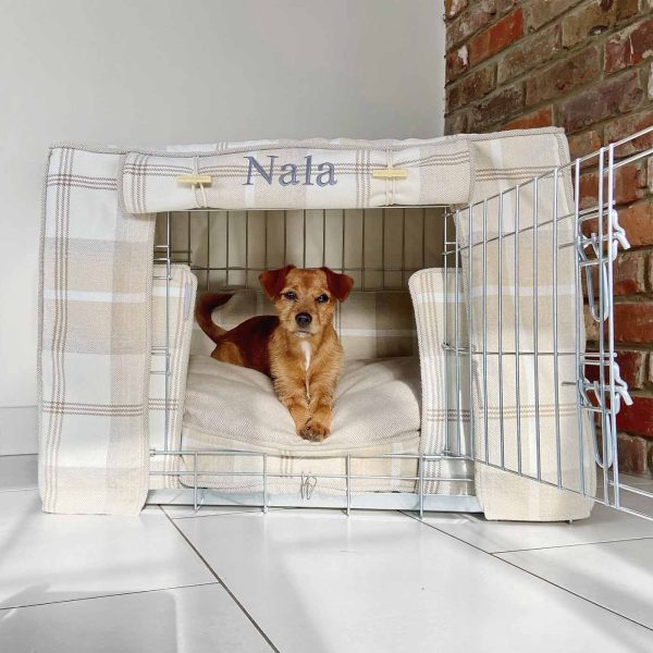 Dog Crate Set In Balmoral Natural Tweed by Lords & Labradors Cheap