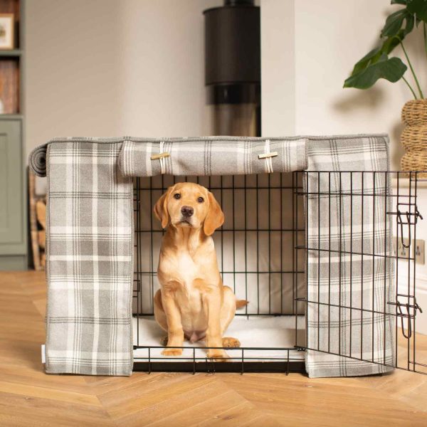 Dog Crate Cover in Balmoral Dove Grey Tweed by Lords & Labradors Supply