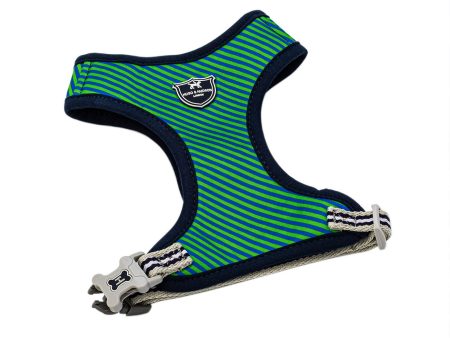 Hugo & Hudson Navy & Green Stripe Dog Harness Supply