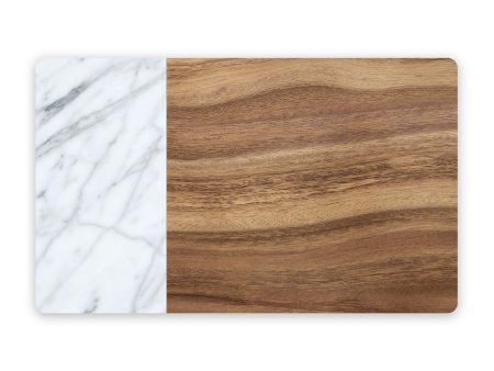 Acacia Wood & Carrara Marble Pet Placemat For Sale