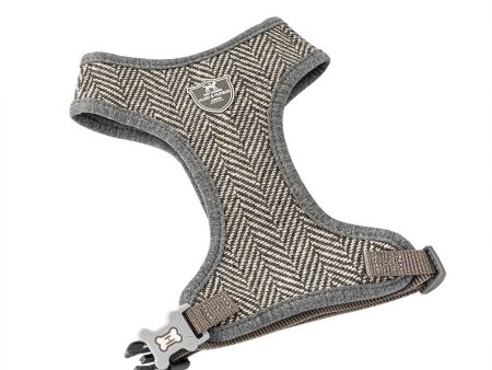 Hugo & Hudson Grey Herringbone Dog Harness Hot on Sale