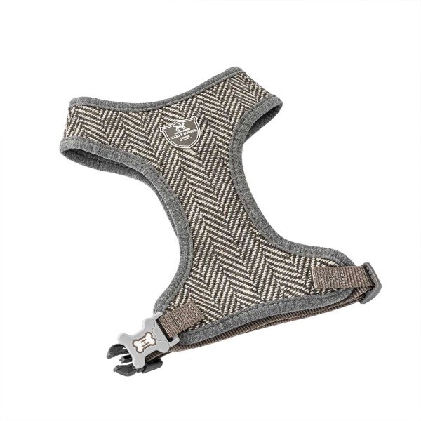 Hugo & Hudson Grey Herringbone Dog Harness Hot on Sale