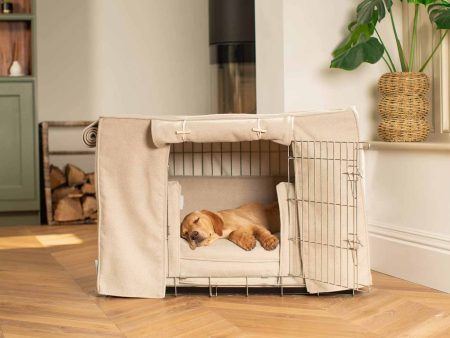 Dog Crate Set In Natural Herringbone Tweed by Lords & Labradors Cheap