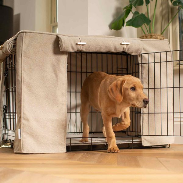 Dog Crate Cover in Natural Herringbone Tweed by Lords & Labradors Cheap