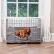 Dog Crate Bumper in Pewter Herringbone Tweed by Lords & Labradors Cheap