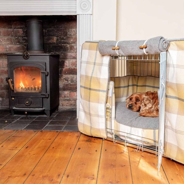 Dog Crate Cover in Balmoral Ochre Ash Tweed by Lords & Labradors Cheap