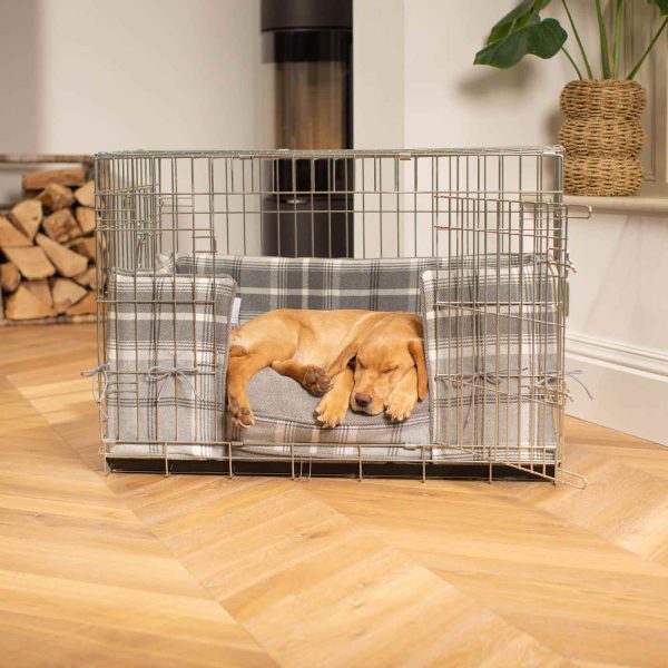 Dog Crate Bumper in Balmoral Dove Grey Tweed by Lords & Labradors on Sale