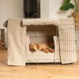 Dog Crate Set In Natural Herringbone Tweed by Lords & Labradors Cheap