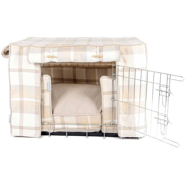 Dog Crate Set In Balmoral Natural Tweed by Lords & Labradors Cheap